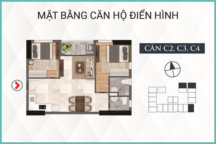 mặt bằng chi tiết chung cư Bcons Polaris